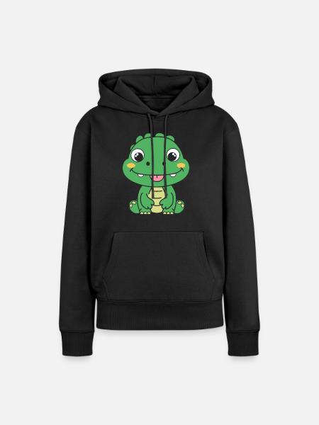 Krokodil - Frauen Premium Bio Hoodie - Schwarz