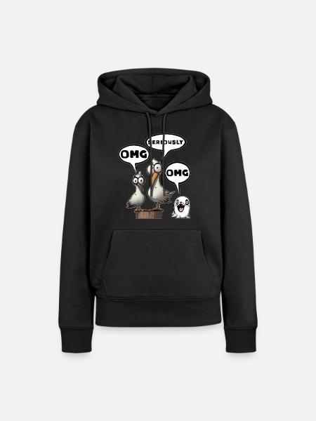 Omg seriously cool wow - Frauen Premium Bio Hoodie - Schwarz