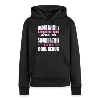 Markenklamotten Brauche Ich Nicht Steuerberaterin - Frauen Premium Bio Hoodie - Schwarz - Vorne - Julia (174cm)