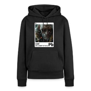 AI am Lead (at) Mode periodictable nerdig style - Frauen Premium Bio Hoodie - Schwarz - Vorne - Julia (174cm)
