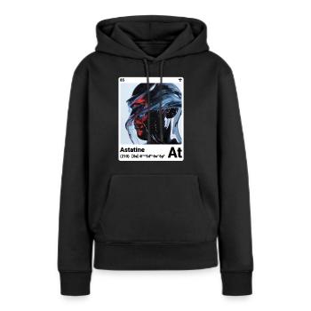 AI am Astate (wt) mode périodique ringard - Sweat à capuche Premium bio Femme - noir - Devant - Julia (174cm)