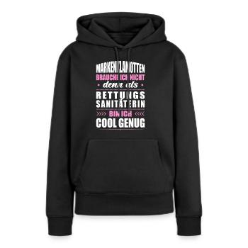 Markenklamotten Ich Nicht Rettungssanitäterin Sani - Frauen Premium Bio Hoodie - Schwarz - Vorne - Julia (174cm)