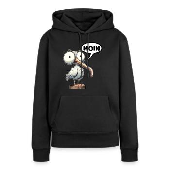 Moin Begrüßung Norddeutschland Super Geschenkidee - Frauen Premium Bio Hoodie - Schwarz - Vorne - Julia (174cm)