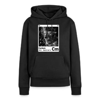 AI am Curium (wt) mode périodique nerdstyle - Sweat à capuche Premium bio Femme - noir - Devant - Julia (174cm)