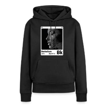 AI am Berkelium (wt) mode périodique ringard - Sweat à capuche Premium bio Femme - noir - Devant - Julia (174cm)