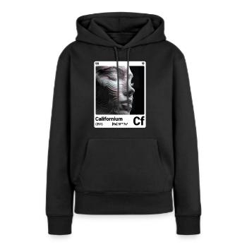 AI am Californium (wt) périodique de mode nerd - Sweat à capuche Premium bio Femme - noir - Devant - Julia (174cm)