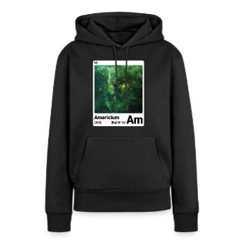 AI am Americium (wt) mode périodique nerd - Sweat à capuche Premium bio Femme - noir - Devant - Julia (174cm)