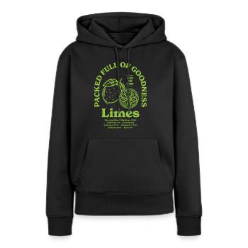 Limetten Ernährung - Frauen Premium Bio Hoodie - Schwarz - Vorne - Julia (174cm)