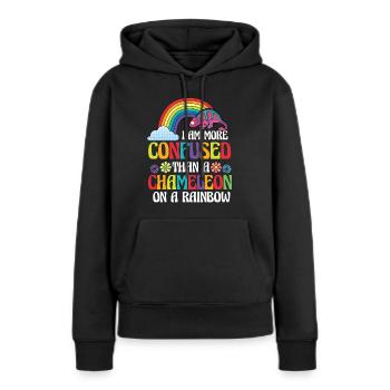 Ich Bin Verwirrter Als Ein Chamäleon - Frauen Premium Bio Hoodie - Schwarz - Vorne - Julia (174cm)