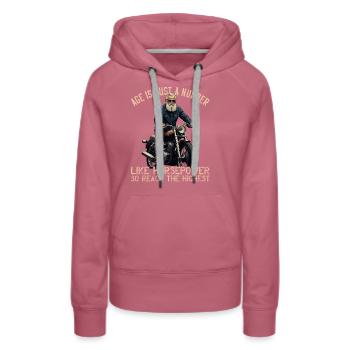 Drôle de motard grand-père moto vintage style rétro - Sweat à capuche Premium bio Femme - mauve - Devant - Isabella (175cm)