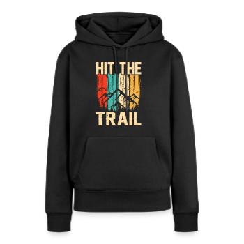 Bergläufer Joggen in den Bergen - Frauen Premium Bio Hoodie - Schwarz - Vorne - Julia (174cm)