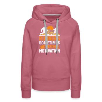 Bergläufer Joggen in den Bergen - Frauen Premium Bio Hoodie - Malve - Vorne - Isabella (175cm)