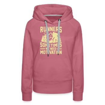 Bergläufer Joggen in den Bergen - Frauen Premium Bio Hoodie - Malve - Vorne - Isabella (175cm)