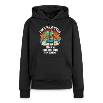 Ich Bin Verwirrter Als Ein Chamäleon - Frauen Premium Bio Hoodie - Schwarz - Vorne - Julia (174cm)