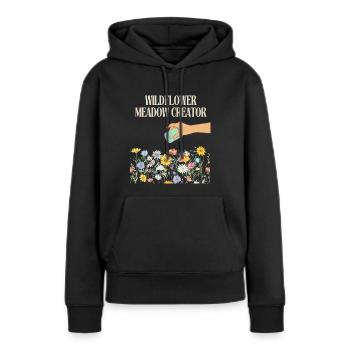 Wildflower Meadow Creator Wildflowers Safe the Bees - Sweat à capuche Premium bio Femme - noir - Devant - Julia (174cm)