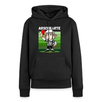 Fußball Fußballfan Finale Rote Karte Foul Lustig - Frauen Premium Bio Hoodie - Schwarz - Vorne - Julia (174cm)