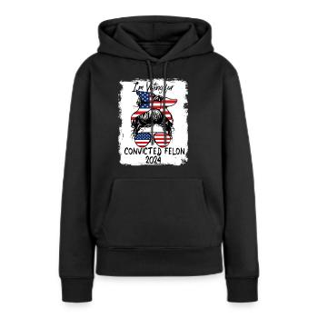 Je vote pour un criminel condamné - 2024 - Sweat à capuche Premium bio Femme - noir - Devant - Julia (174cm)