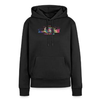 Nashvillian Skyline Nashville - Frauen Premium Bio Hoodie - Schwarz - Vorne - Julia (174cm)