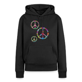 Flower Power Flowers - Women’s Premium Organic Hoodie - black - Front - Julia (174cm)