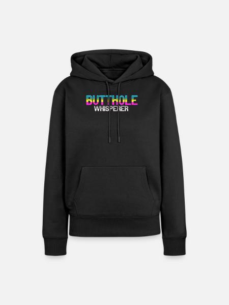 Susurrador de agujeros traseros - Sudadera con capucha prémium ecológica para mujer - negro