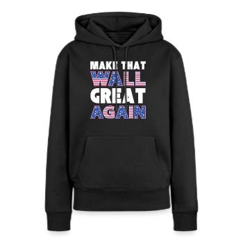 USA GREAT AGAIN - Sweat à capuche Premium bio Femme - noir - Devant - Julia (174cm)