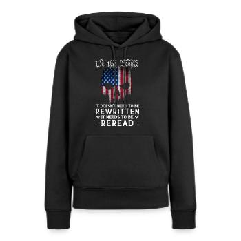 Patriot Skull US Flag La Constitution des États-Unis doit - Sweat à capuche Premium bio Femme - noir - Devant - Julia (174cm)