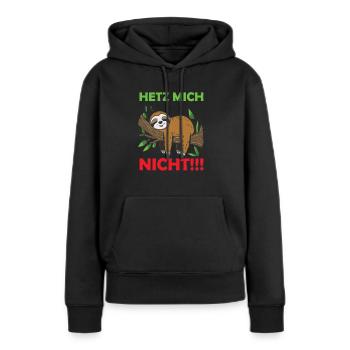 Drôle de paresseux, pas de désir - Sweat à capuche Premium bio Femme - noir - Devant - Julia (174cm)
