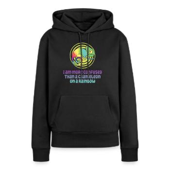 Ich Bin Verwirrter Als Ein Chamäleon - Frauen Premium Bio Hoodie - Schwarz - Vorne - Julia (174cm)