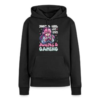 Anime Girl Kawaii Gamer Anime Lover - Frauen Premium Bio Hoodie - Schwarz - Vorne - Julia (174cm)
