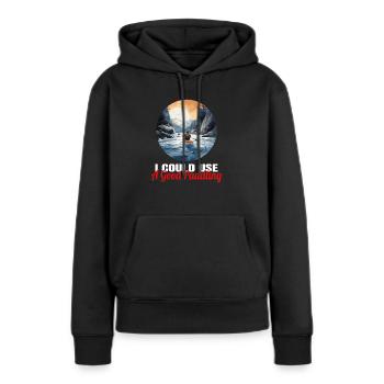 Kajakfahren, Kajakfahren, Paddeln, Paddeln - Frauen Premium Bio Hoodie - Schwarz - Vorne - Julia (174cm)