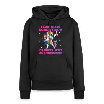 Maternelle Enfant 2024 Kita Start Start - Sweat à capuche Premium bio Femme - noir - Devant - Julia (174cm)