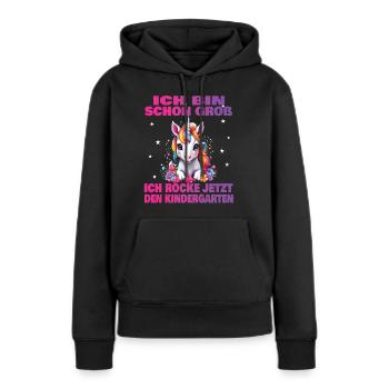 Maternelle Enfant 2024 Kita Start Start - Sweat à capuche Premium bio Femme - noir - Devant - Julia (174cm)