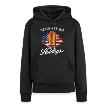 Jollier - Sweat à capuche Premium bio Femme - noir - Devant - Julia (174cm)