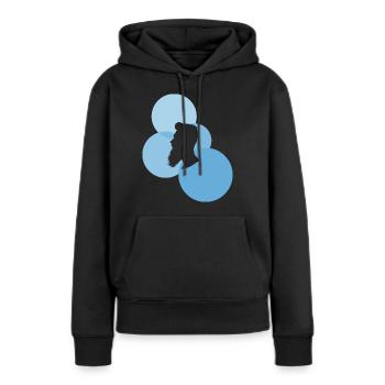 Poils du visage Moustache Moustache - Sweat à capuche Premium bio Femme - noir - Devant - Julia (174cm)