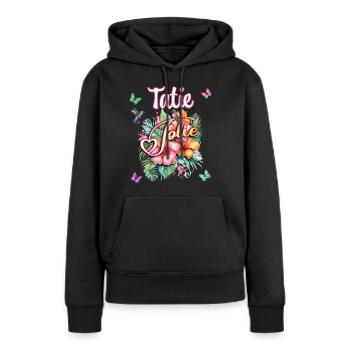 Tatie Jolie Beauté De Fleurs Tropicales Femme - Sweat à capuche Premium bio Femme - noir - Devant - Julia (174cm)