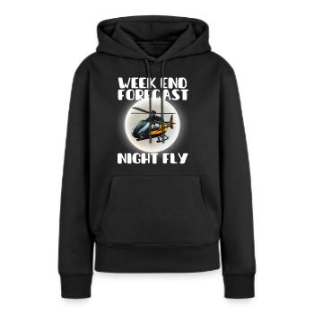Vorhersage für das Wochenende Night Fly - Frauen Premium Bio Hoodie - Schwarz - Vorne - Julia (174cm)