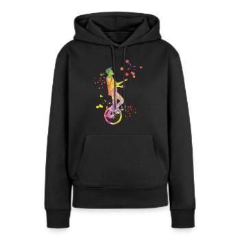 Unicycliste monocycle monocycle - Sweat à capuche Premium bio Femme - noir - Devant - Julia (174cm)