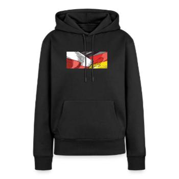 POLOGNE, ALLEMAGNE - Sweat à capuche Premium bio Femme - noir - Devant - Julia (174cm)