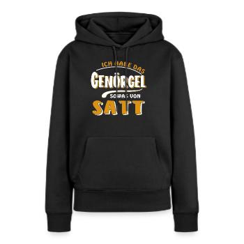 J’EN AI MARRE DES HARCÈLEMENTS - Sweat à capuche Premium bio Femme - noir - Devant - Julia (174cm)