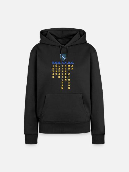 Bosnien Flagge Bosna Shirt – Perfektes Bosnische - Frauen Premium Bio Hoodie - Schwarz