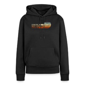 Jemand in West Virginia liebt mich - Frauen Premium Bio Hoodie - Schwarz - Vorne - Julia (174cm)