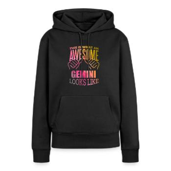 Zwillinge Zwillinge Zwillinge - Frauen Premium Bio Hoodie - Schwarz - Vorne - Julia (174cm)