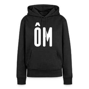 OM! Home! - Sweat à capuche Premium bio Femme - noir - Devant - Julia (174cm)