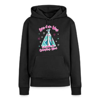 Camping Kind Campen Zelt Reise Camper Zelten - Frauen Premium Bio Hoodie - Schwarz - Vorne - Julia (174cm)