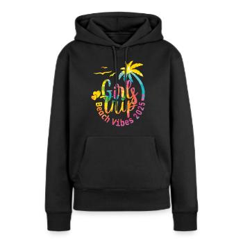 Weekend Girls Trip Beach Vibes 2025 - Frauen Premium Bio Hoodie - Schwarz - Vorne - Julia (174cm)