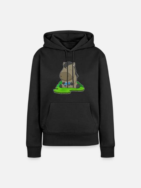 Pferd Spielzeugauto - Frauen Premium Bio Hoodie - Schwarz