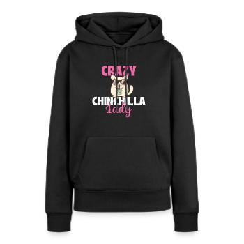 Crazy Chinchilla Lady - Nagetier-Liebhaber - Frauen Premium Bio Hoodie - Schwarz - Vorne - Julia (174cm)