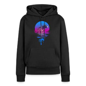 Coucher de soleil Maigre Cochon - Sweat à capuche Premium bio Femme - noir - Devant - Julia (174cm)