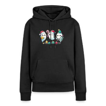 Fantômes pour les fantômes de Noël - Sweat à capuche Premium bio Femme - noir - Devant - Julia (174cm)