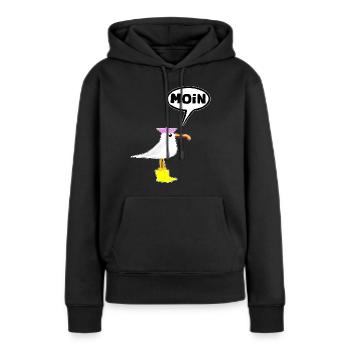 Moin Seagull Bottes Speech Bubble Femmes Bottes en caoutchouc - Sweat à capuche Premium bio Femme - noir - Devant - Julia (174cm)